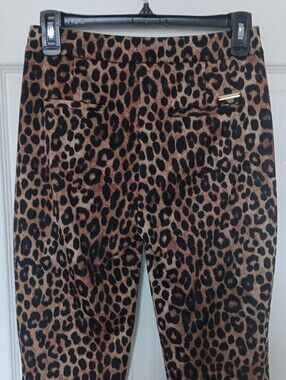 Mob Wife.Michael Kors Brown and Black Leopard Print  Straight Leg.XS.EUC
